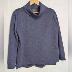 W5 Circle Pattern Sz L Women's Navy Sweater